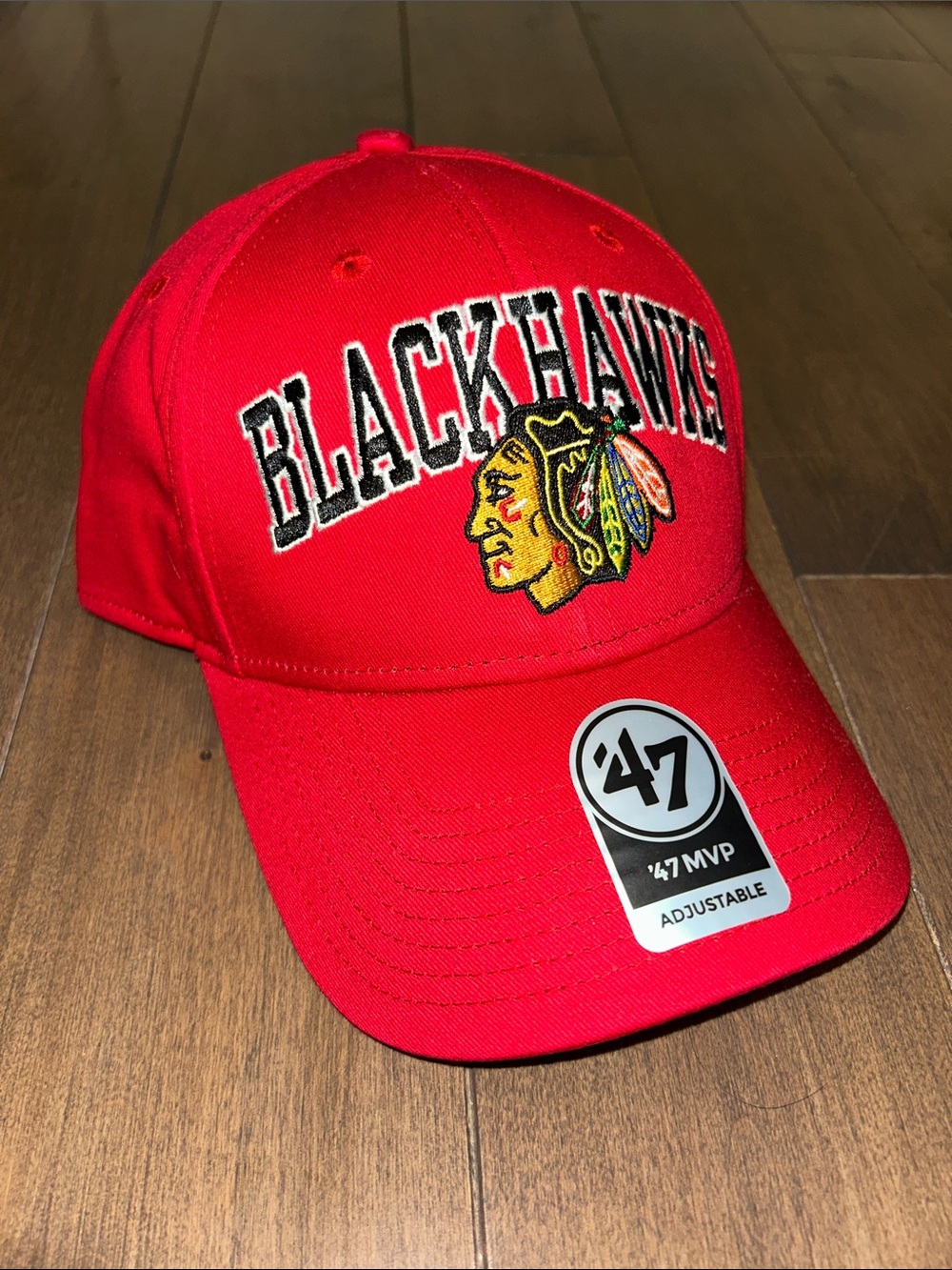 '47 Red Blackhawks Adjustable Baseball Cap